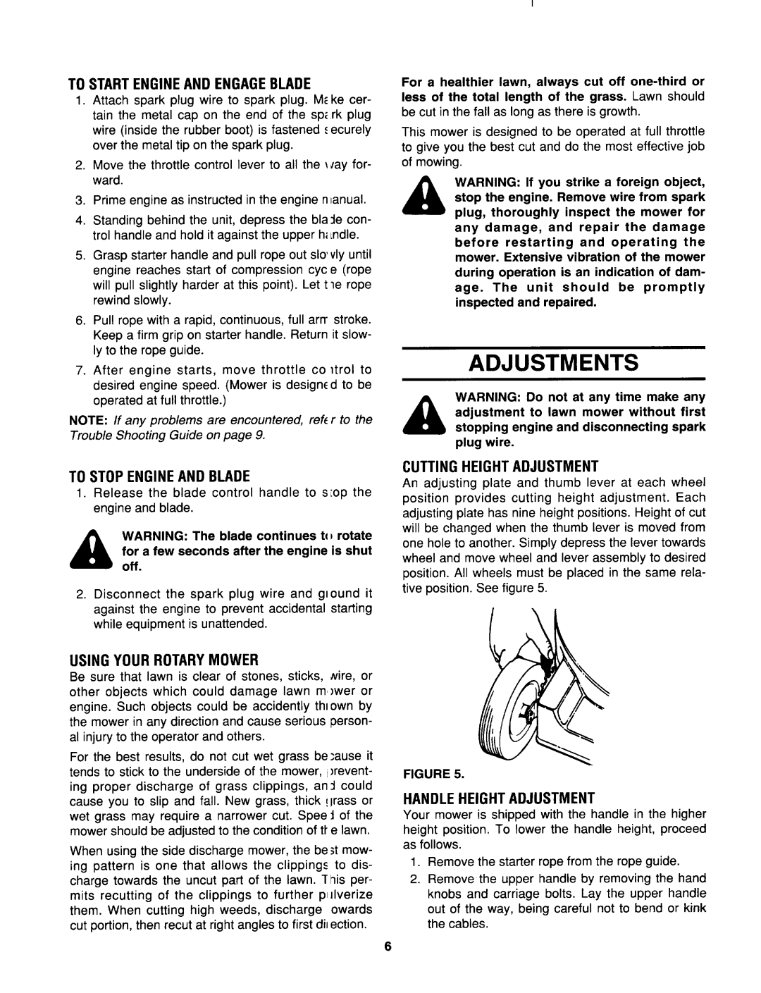 MTD 730 thru 738 manual 