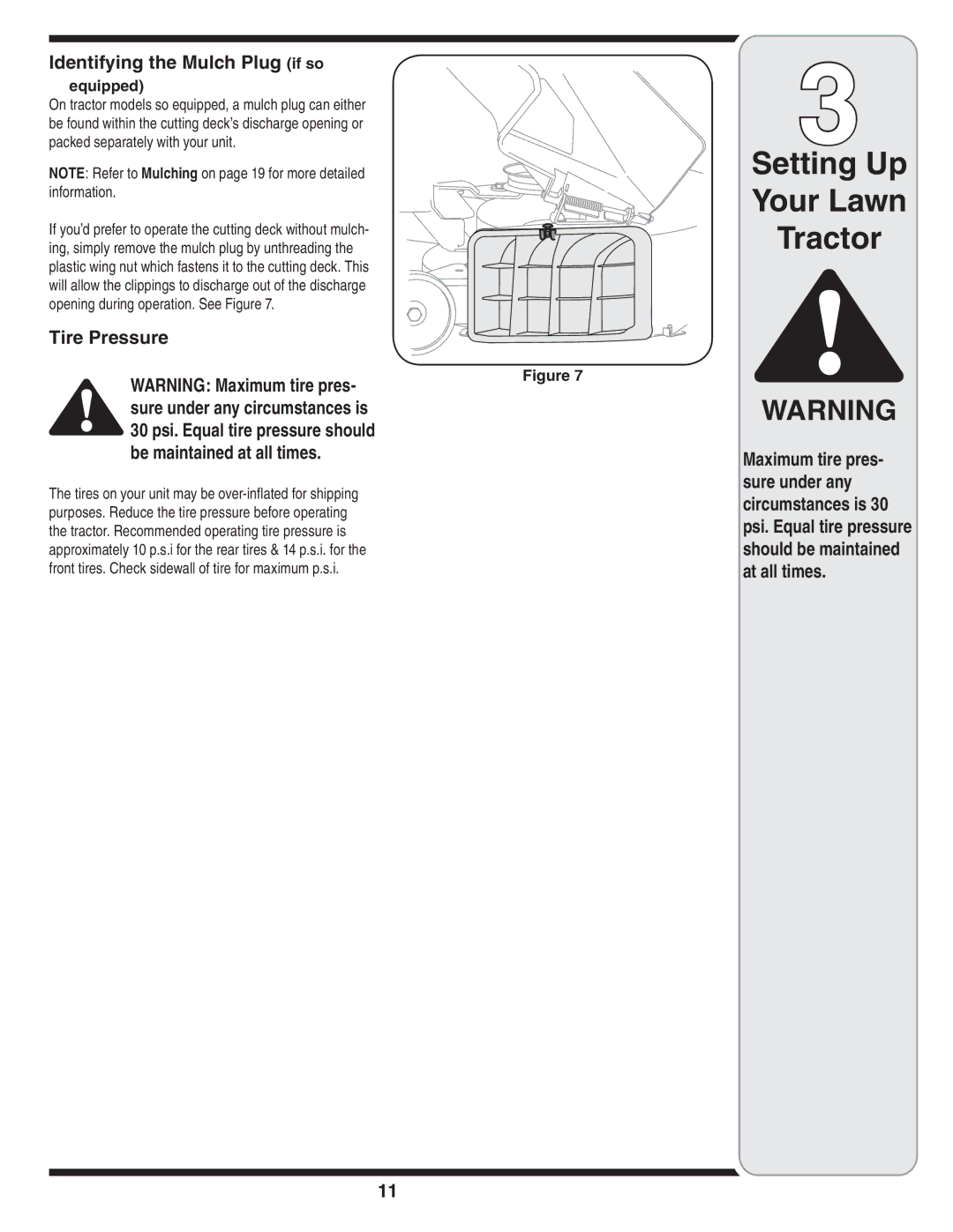 MTD 760, 779, 760-779 warranty Identifying the Mulch Plug if so, Equipped 