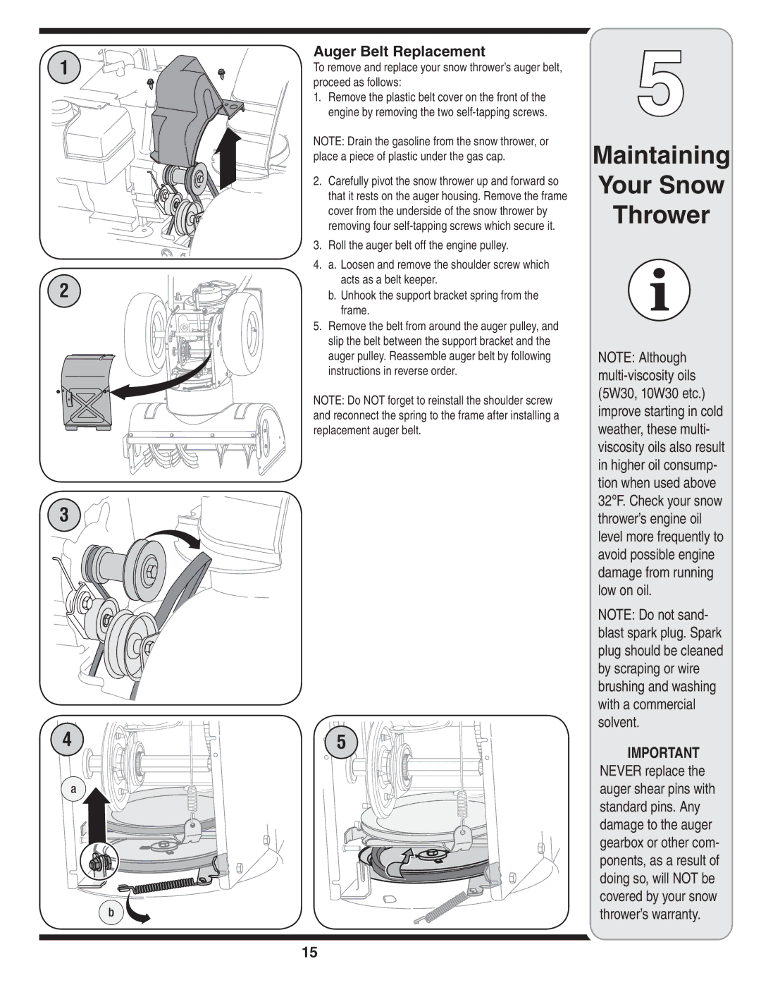 MTD 769-01275C warranty Auger Belt Replacement 