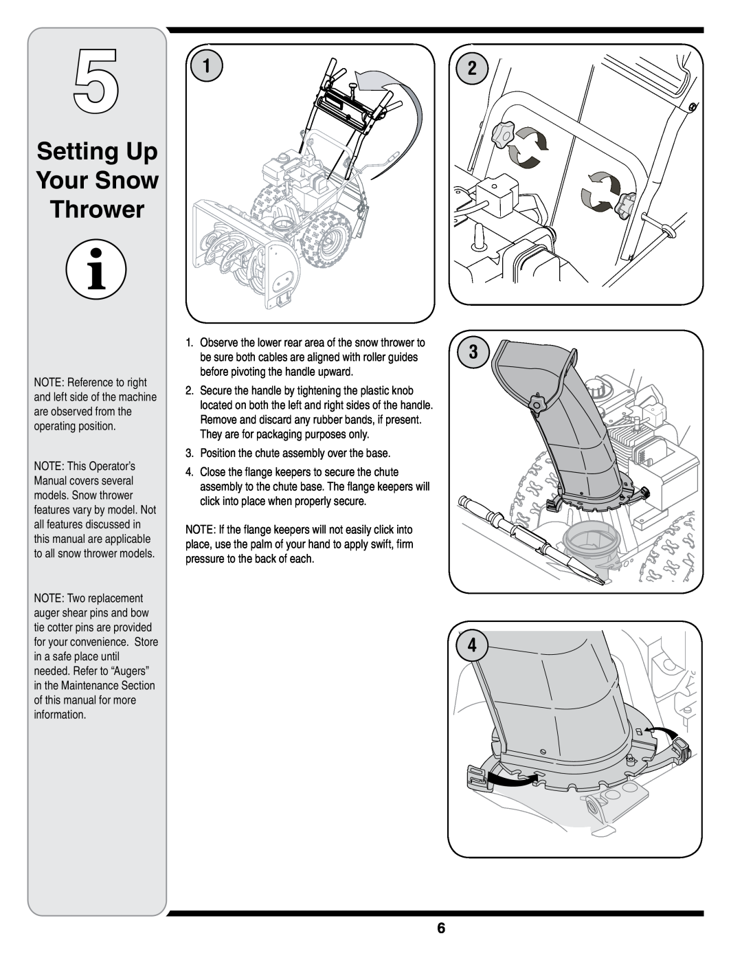 MTD 769-01275D warranty Setting Up Your Snow Thrower, Position the chute assembly over the base 