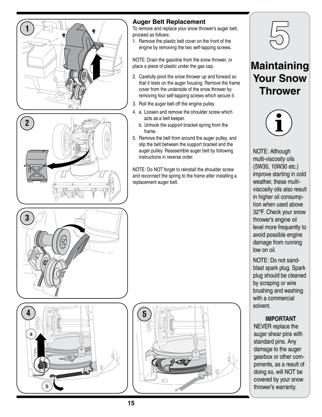 MTD 769-01275D warranty Auger Belt Replacement 