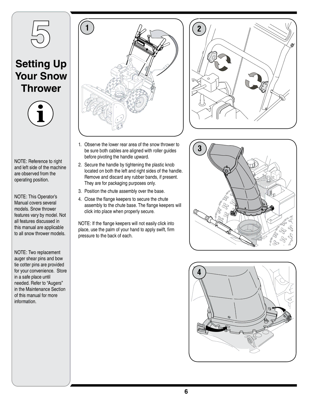 MTD 769-01275D warranty Setting Up Your Snow Thrower, Position the chute assembly over the base 