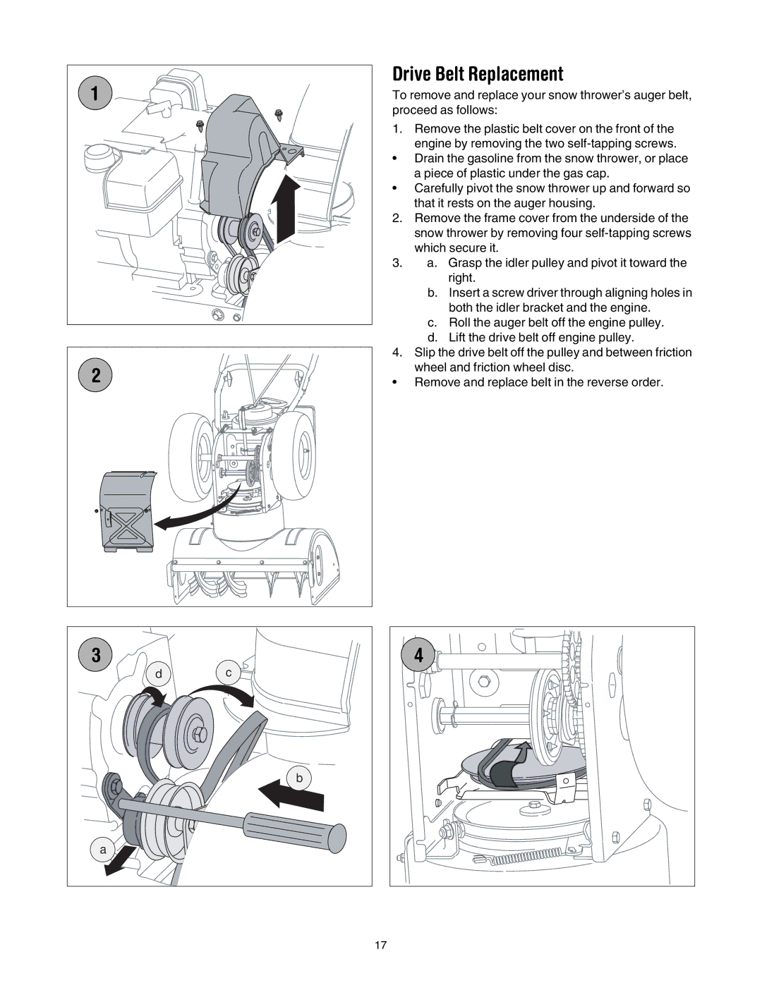 MTD 769-01276A manual Drive Belt Replacement 