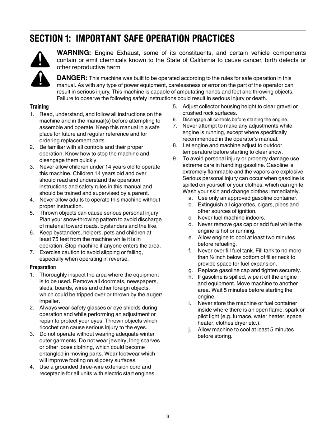 MTD 769-01276A manual Important Safe Operation Practices, Training, Preparation 