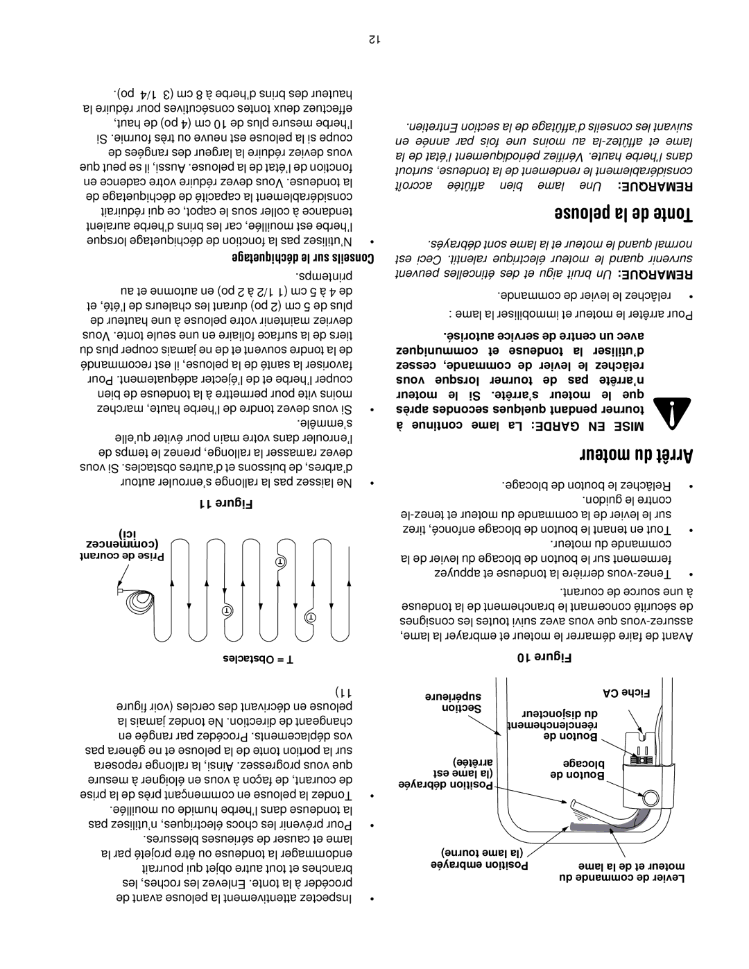 MTD 769-01445 manual Pelouse la de Tonte 