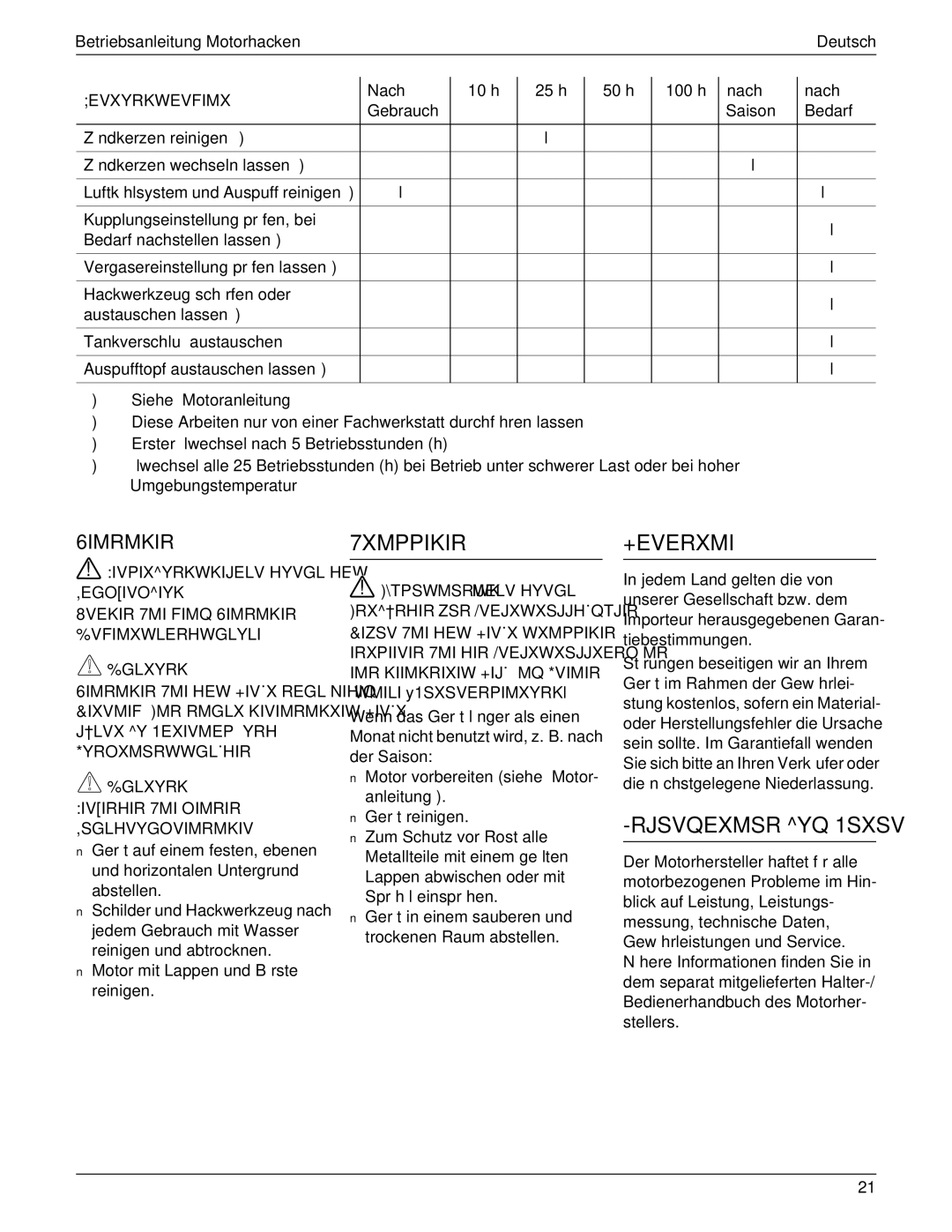 MTD 769-01558 manual 7XMPPIKIR+EVERXMI, RJSVQEXMSRYQ1SXSV, 6IMRMKIR, Vfimxwlerhwglyli Glxyrk 