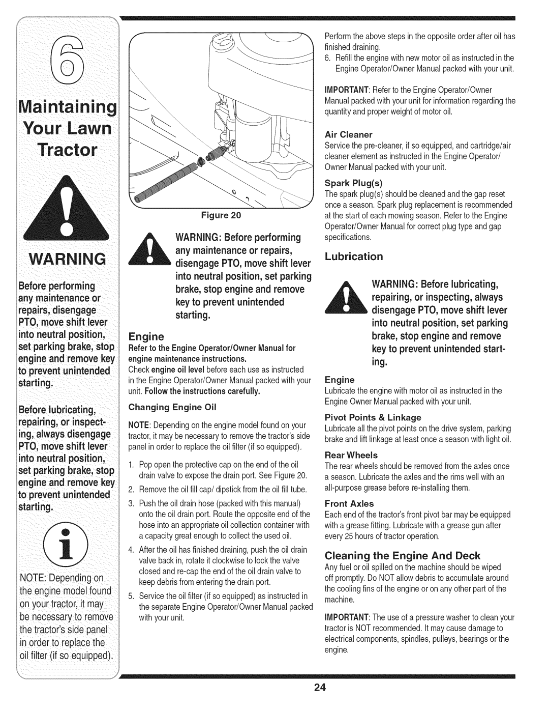 MTD 769-01645A warranty Lubrication, Into neutral position, set parking 