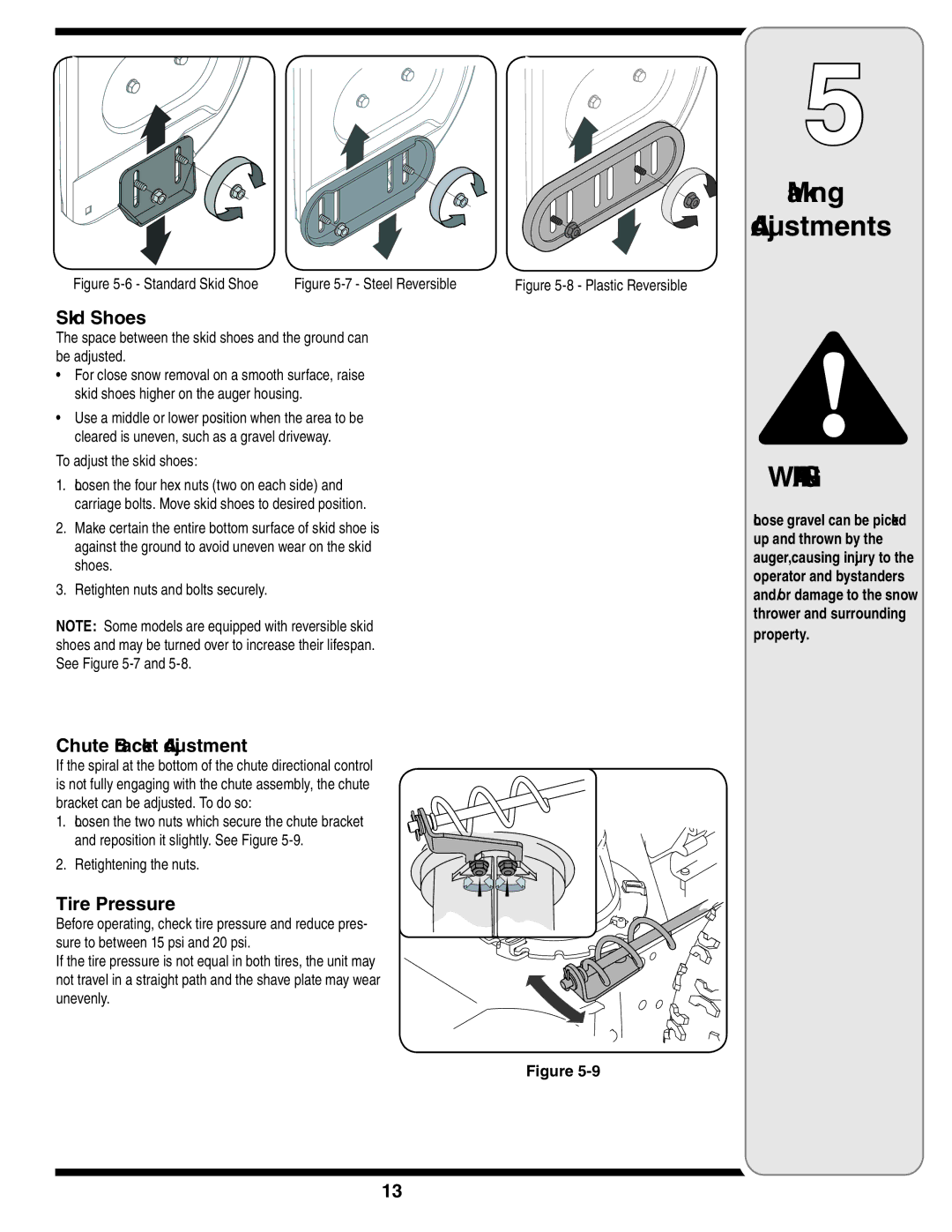 MTD 769-03244 warranty Chute Bracket Adjustment, Tire Pressure, Property 