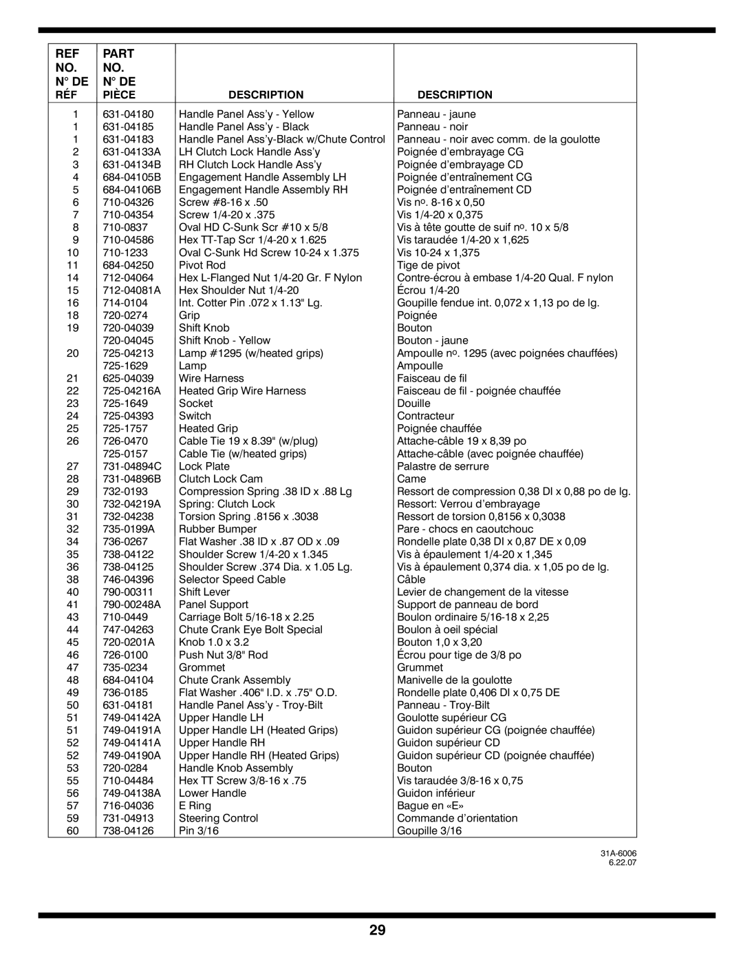 MTD 769-03244 warranty Part 