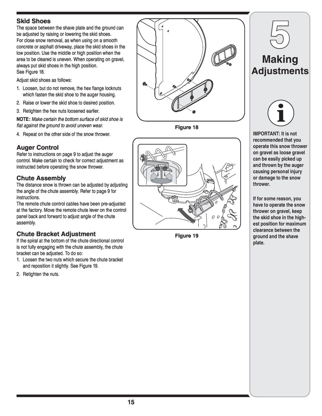 MTD 769-03247 Making, Adjustments, See Figure Adjust skid shoes as follows, Retighten the hex nuts loosened earlier 