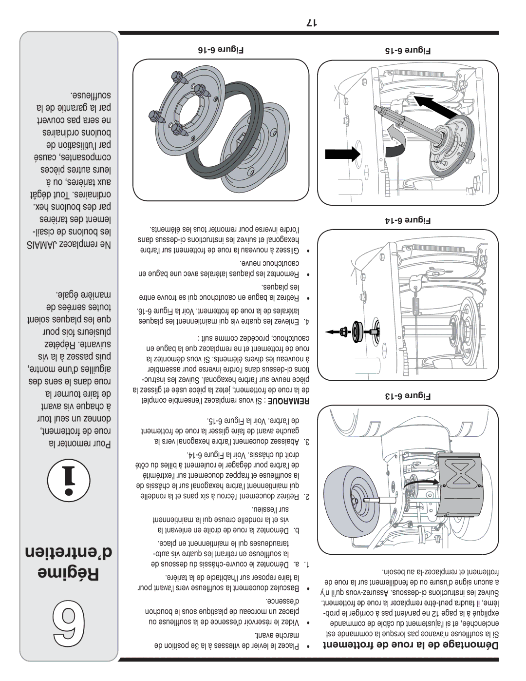 MTD 769-03250 warranty ’entretien Régime 