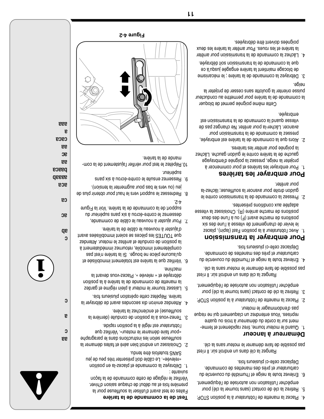 MTD 769-03250 warranty Avertissement, Lanceur à Démarreur 