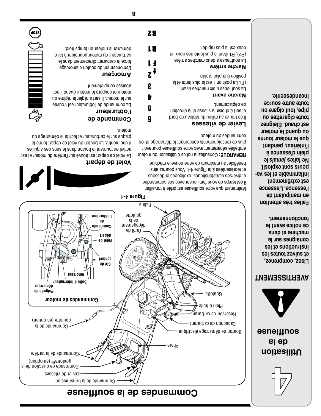 MTD 769-03250 warranty Souffleuse la de Commandes 