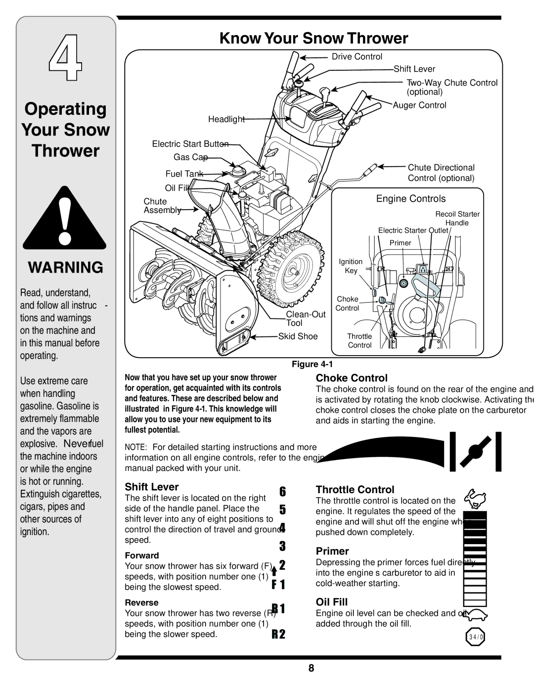 MTD 769-03250 warranty Operating Your Snow Thrower, Know Your Snow Thrower 