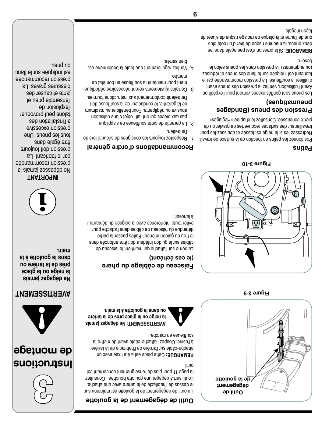 MTD 769-03265 warranty montage de Instructions, Avertissement, échéant cas le phare du câblage de Faisceau, 10-3Figure 