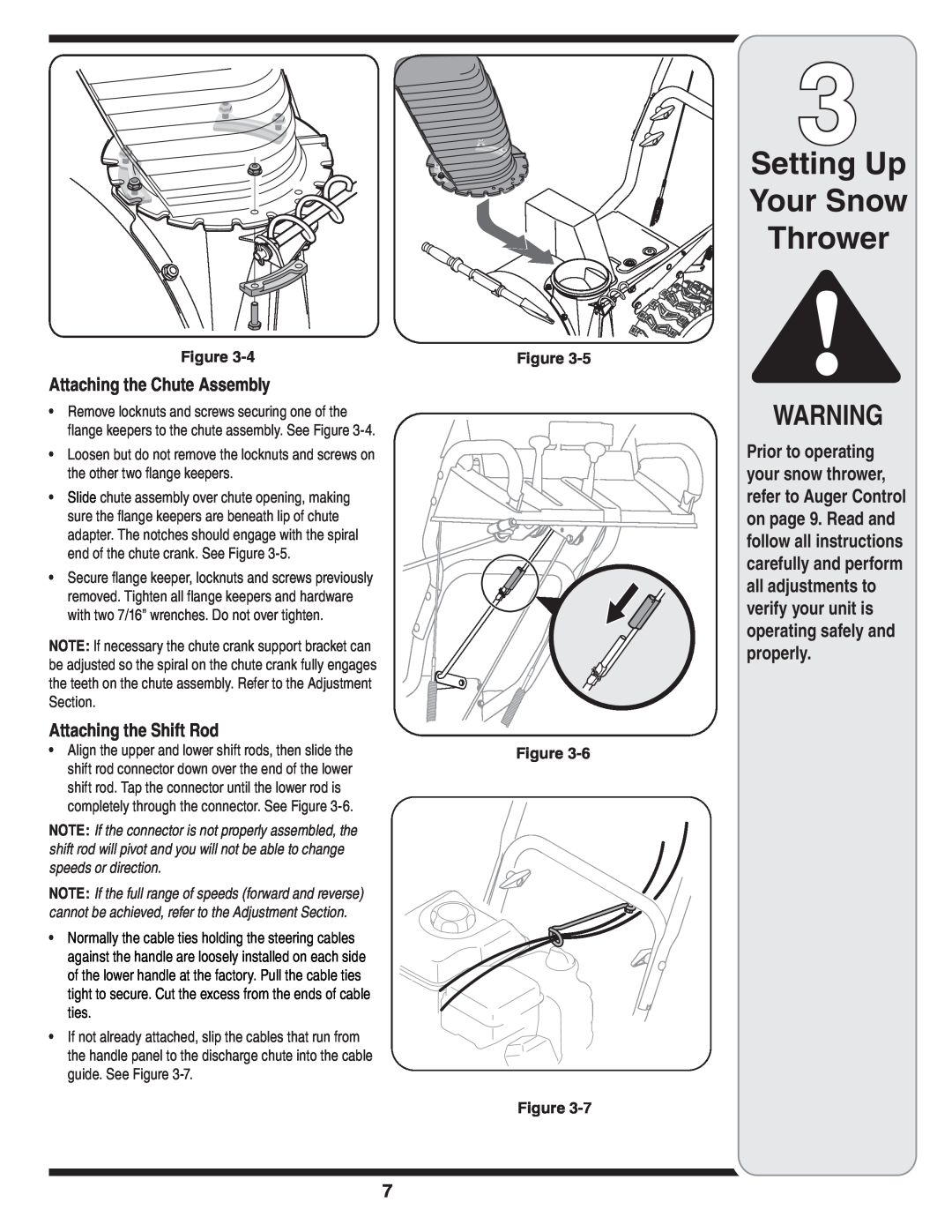 MTD 769-04101 warranty Setting Up Your Snow Thrower, Attaching the Chute Assembly, Attaching the Shift Rod 