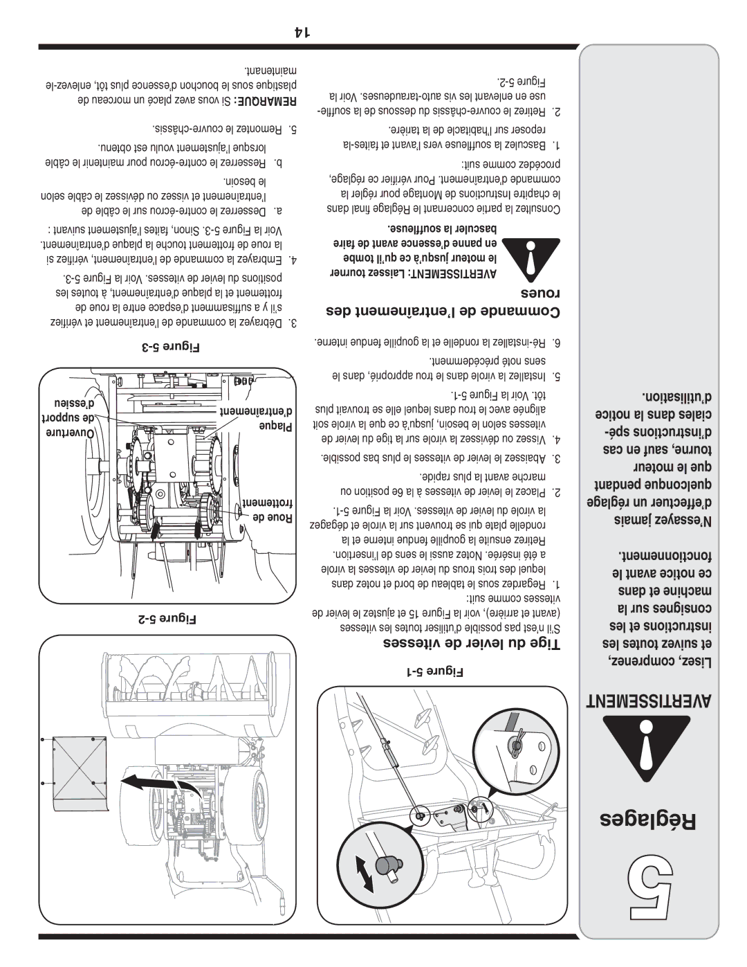 MTD 769-04101 warranty Des l’entraînement de Commande, Vitesses de levier du Tige, ’essieu, Support de, Ouverture 