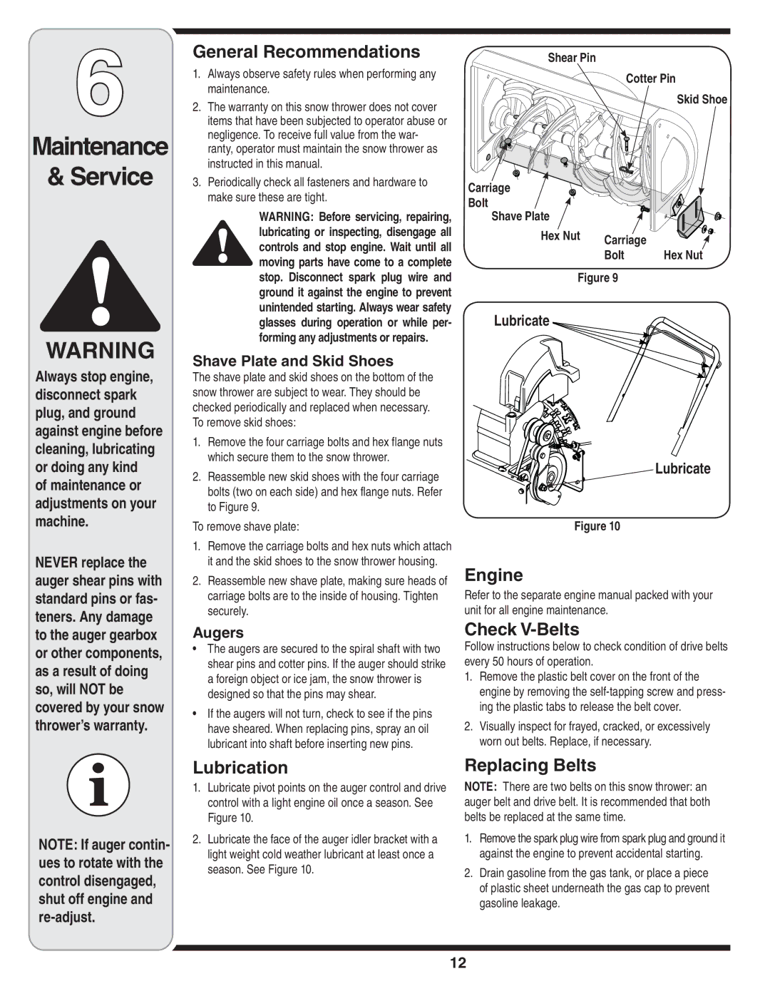 MTD 769-04164 warranty Maintenance Service 