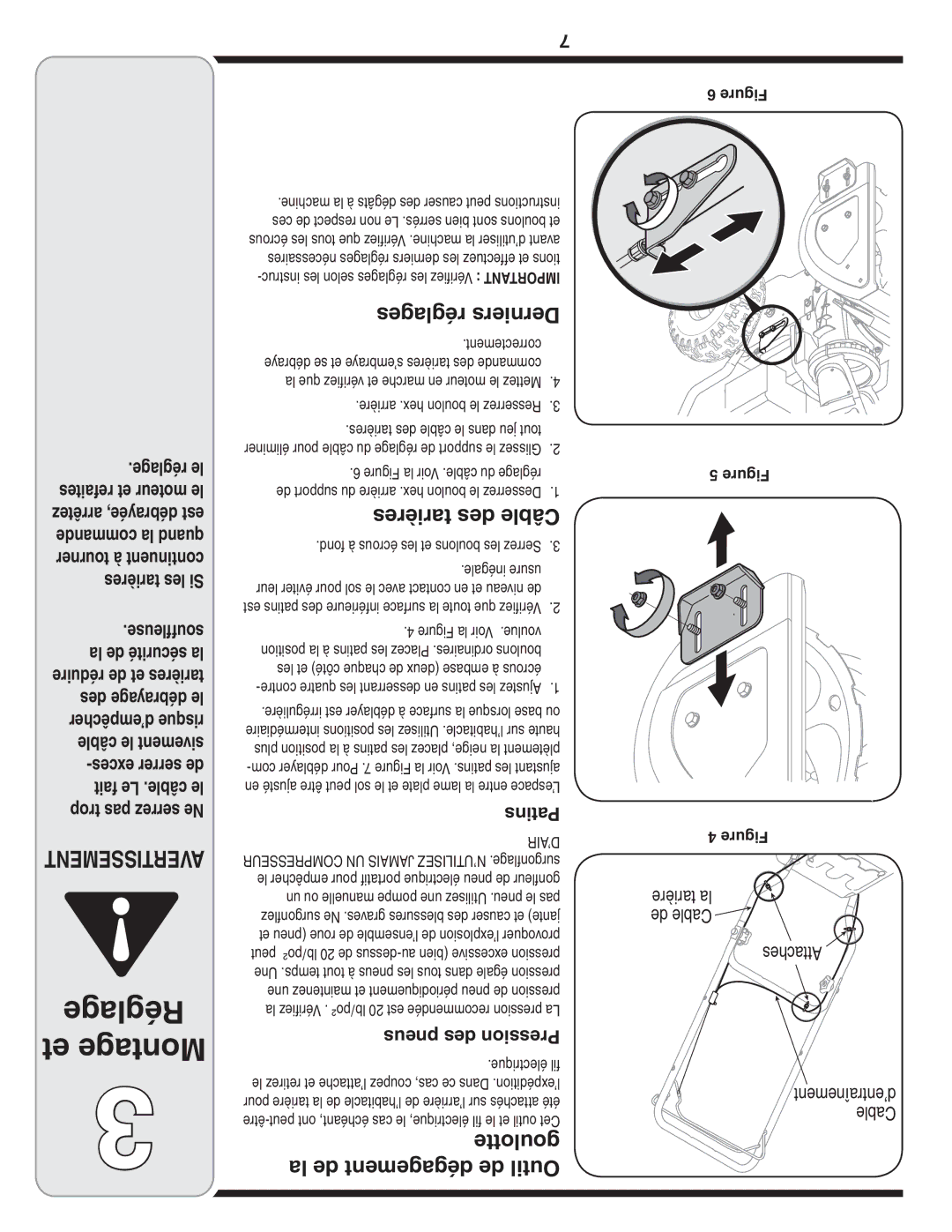 MTD 769-04164 warranty Réglage et Montage, Réglages Derniers, Patins 