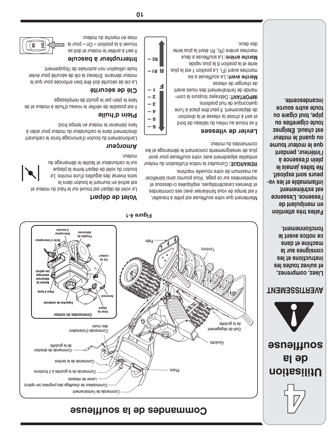 MTD 769-04179 warranty Souffleuse la de Commandes 