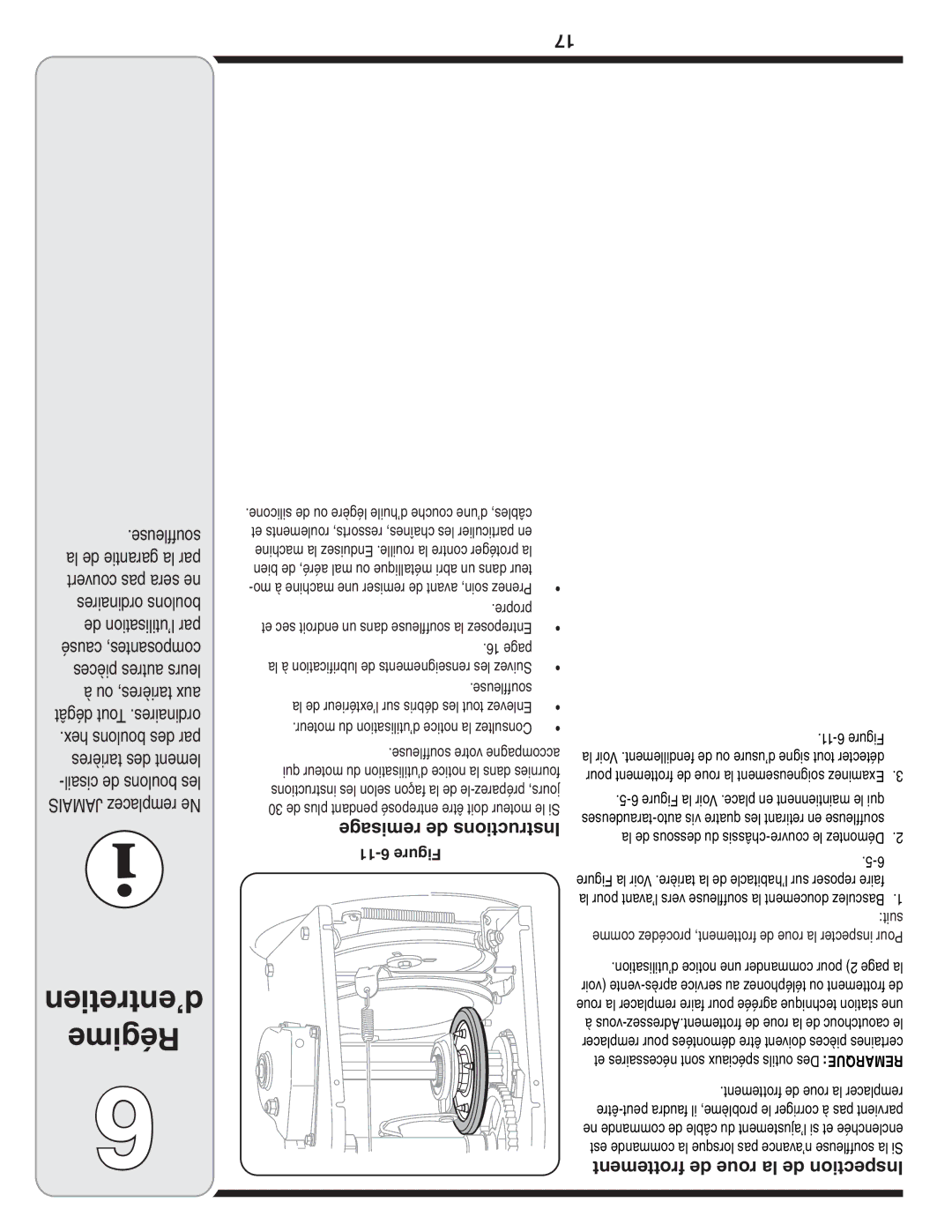 MTD 769-04210 warranty Remisage de Instructions, Propre, Souffleuse 