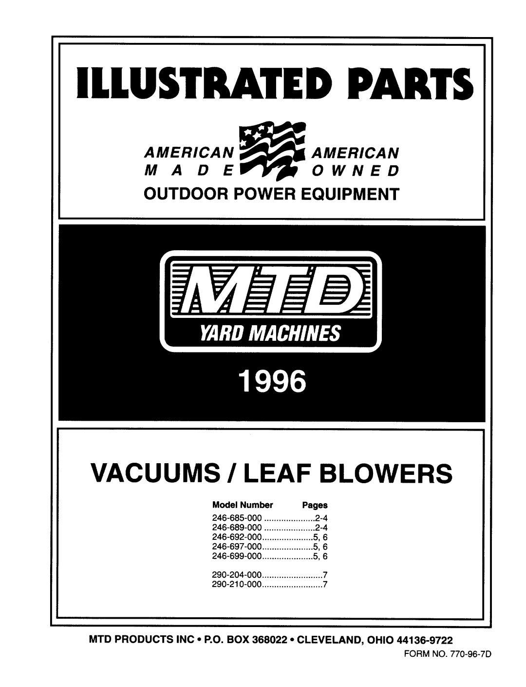 MTD 770-96-7D manual 