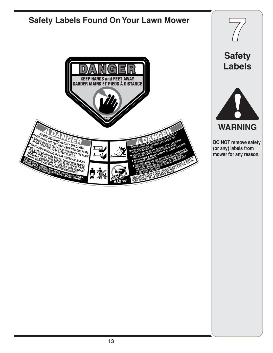 MTD 80 warranty Safety Labels Found On Your Lawn Mower 