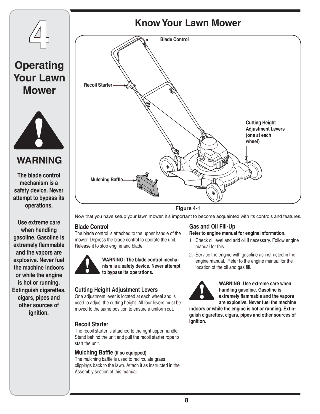 MTD 80 warranty Operating Your Lawn Mower, Know Your Lawn Mower 