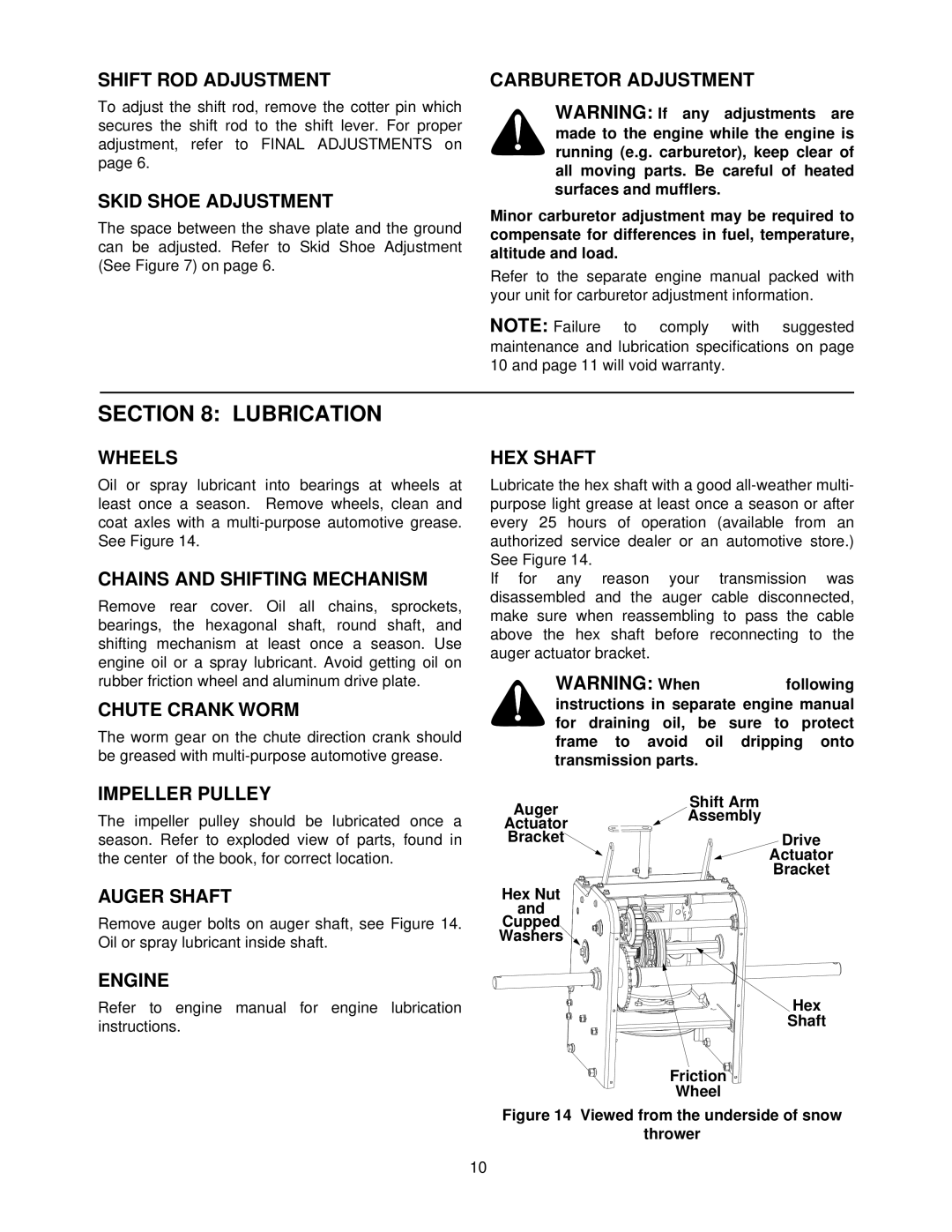 MTD 800 manual Lubrication 