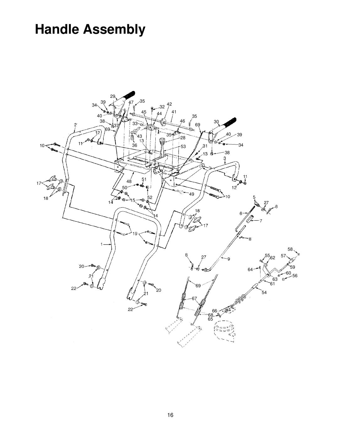 MTD 800 manual Handle Assembly 