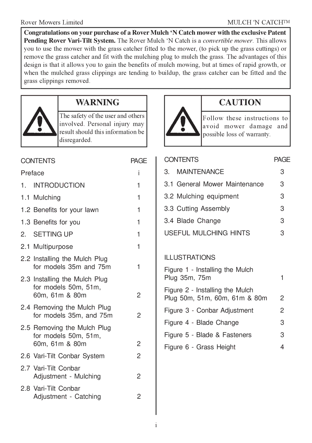 MTD 35M, 80M, 60M, 51M, 75M, 50M, 61M manual Contents 