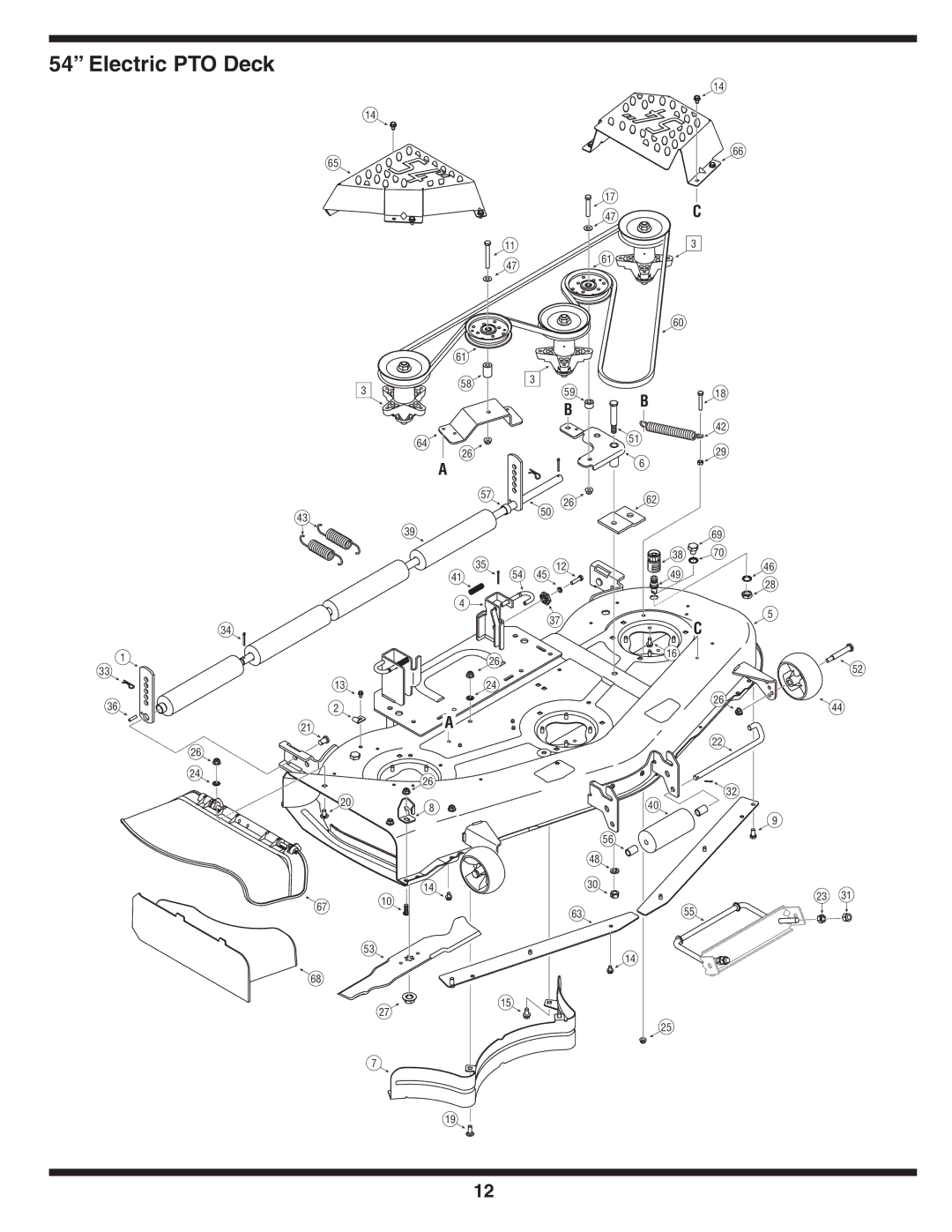 MTD 810 manual Electric PTO Deck 