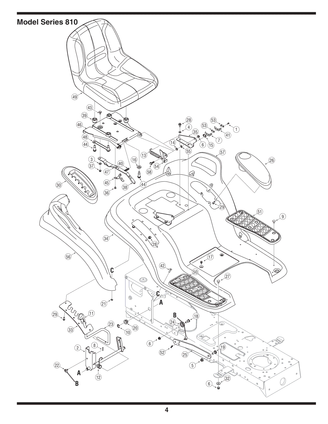 MTD 810 manual Model Series 