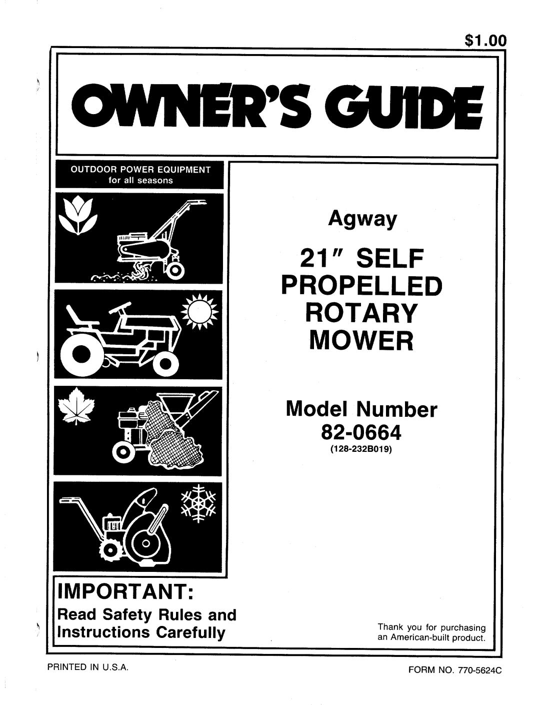 MTD 82-0664 manual 