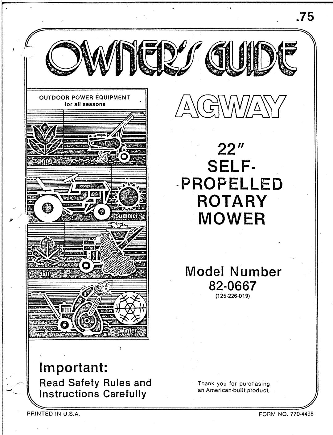 MTD 82-0667 manual 