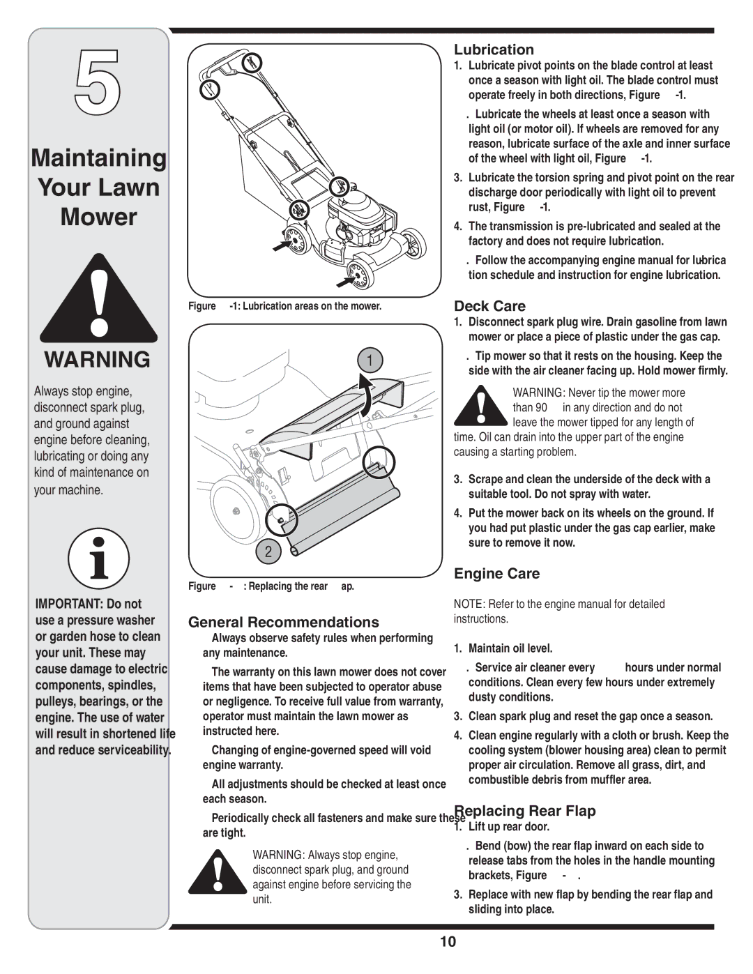 MTD 838 warranty Maintaining Your Lawn Mower 