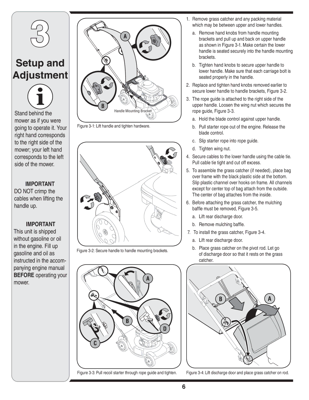 MTD 838 warranty Setup Adjustment 