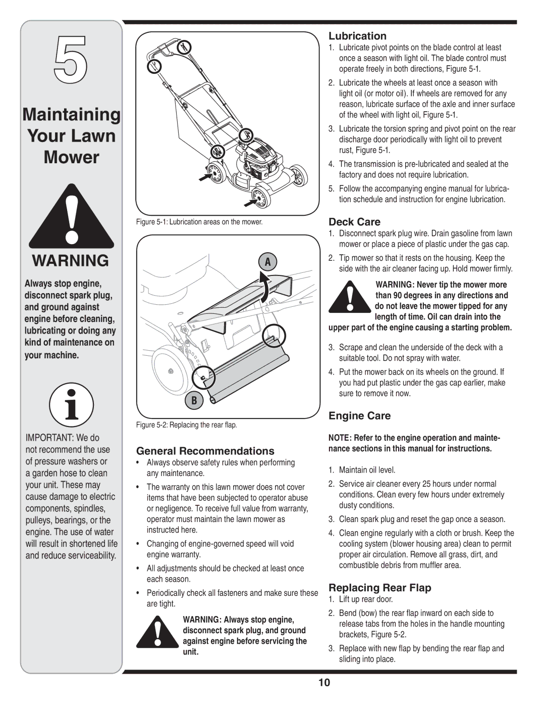 MTD 83M warranty Maintaining Your Lawn Mower 