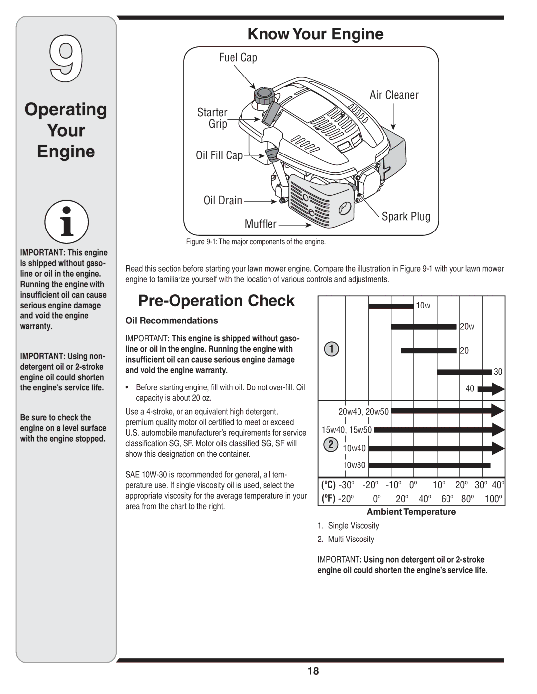 MTD 83M warranty Operating Your Engine, Know Your Engine, Pre-Operation Check 