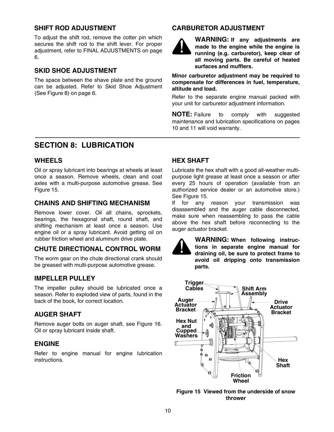 MTD 993 manual Lubrication 