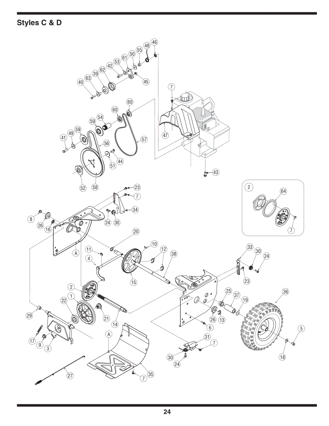 MTD D Style, C Style warranty Styles C & D 