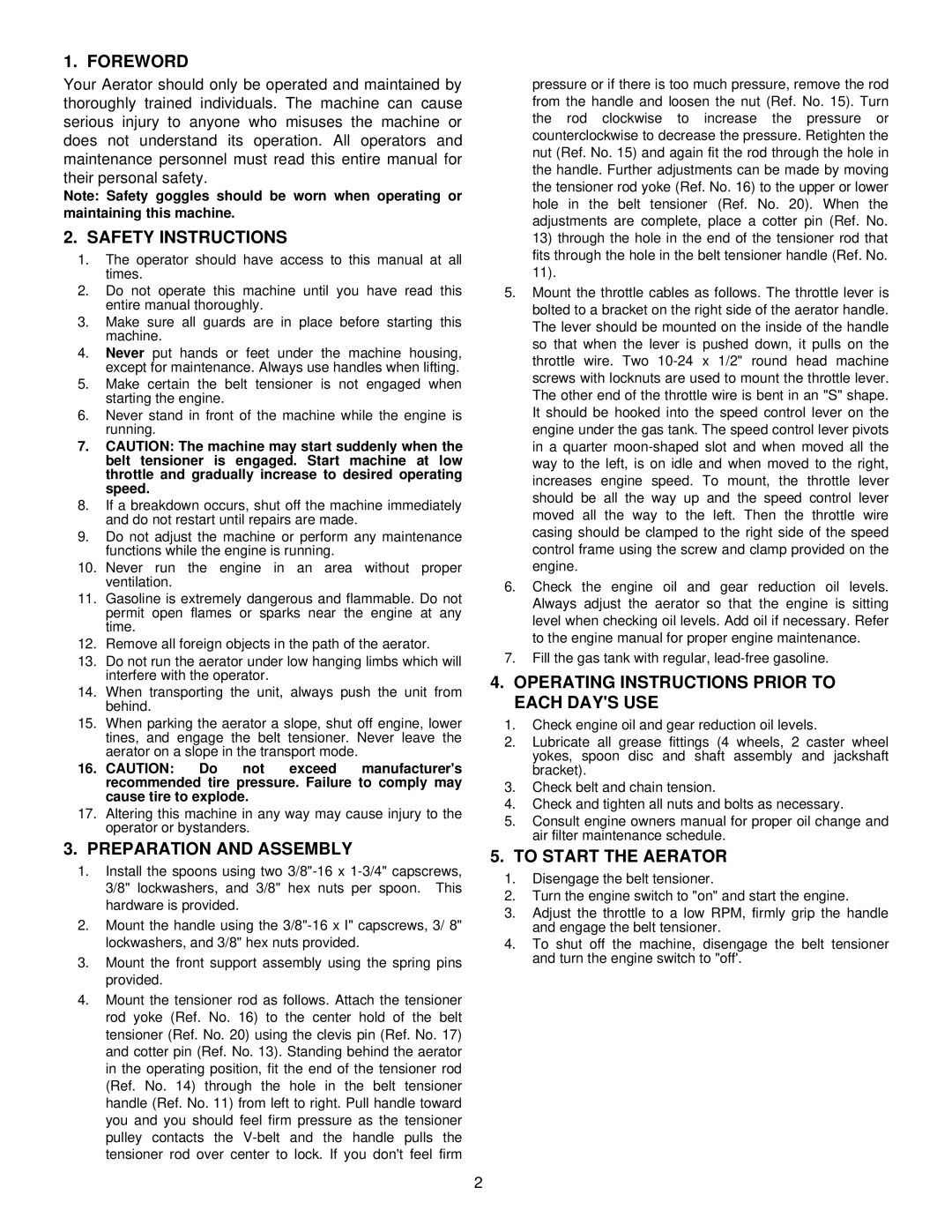 MTD DA528 operating instructions Foreword 