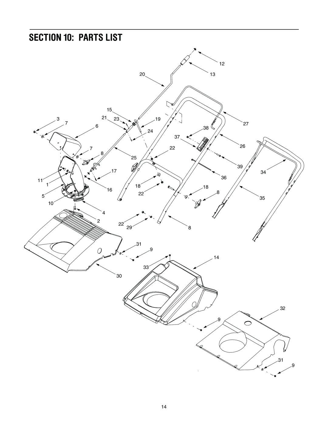 MTD E162, E150, E172, 140 manual Parts List 