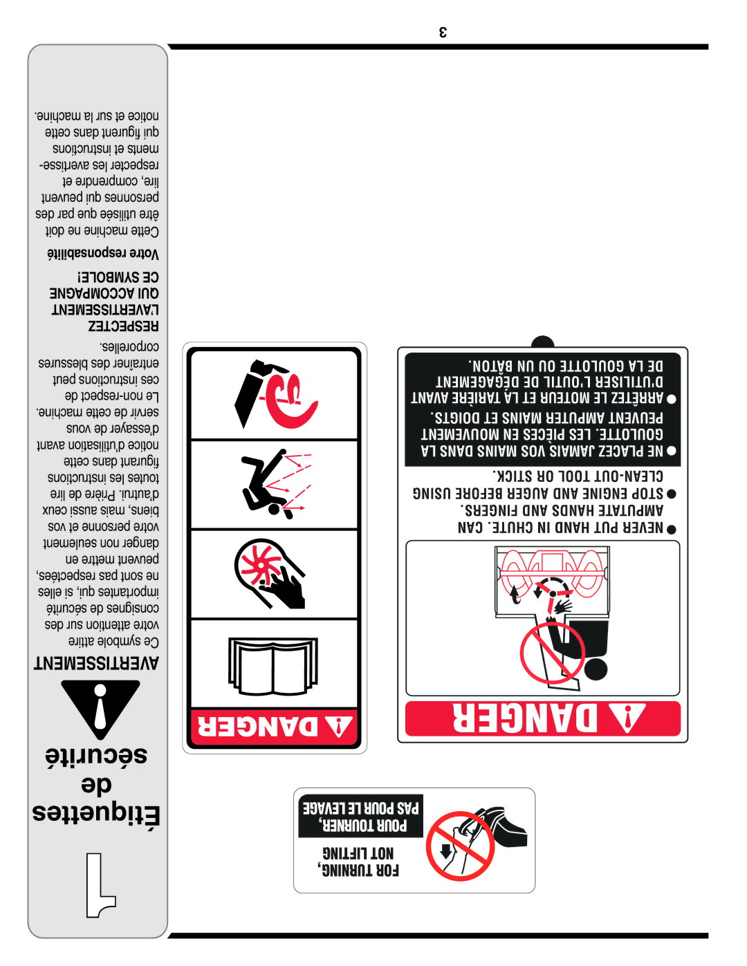 MTD 2B5&295, E2B5 & E295, E2B5&E295, 2B5 & 295 warranty Sécurité de Étiquettes 