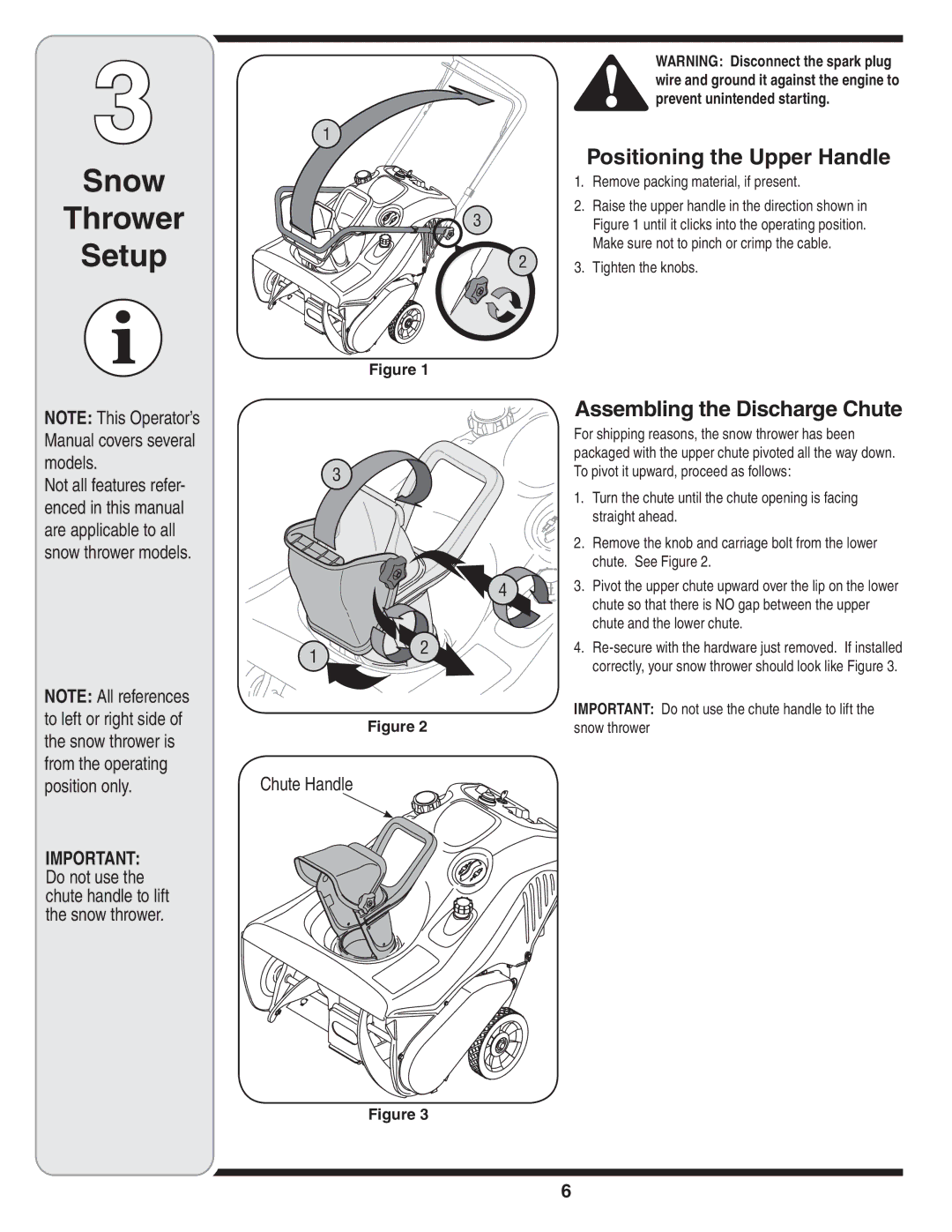 MTD 2B5&295, E2B5 & E295, E2B5&E295, 2B5 & 295 warranty Snow Thrower Setup, Positioning the Upper Handle 