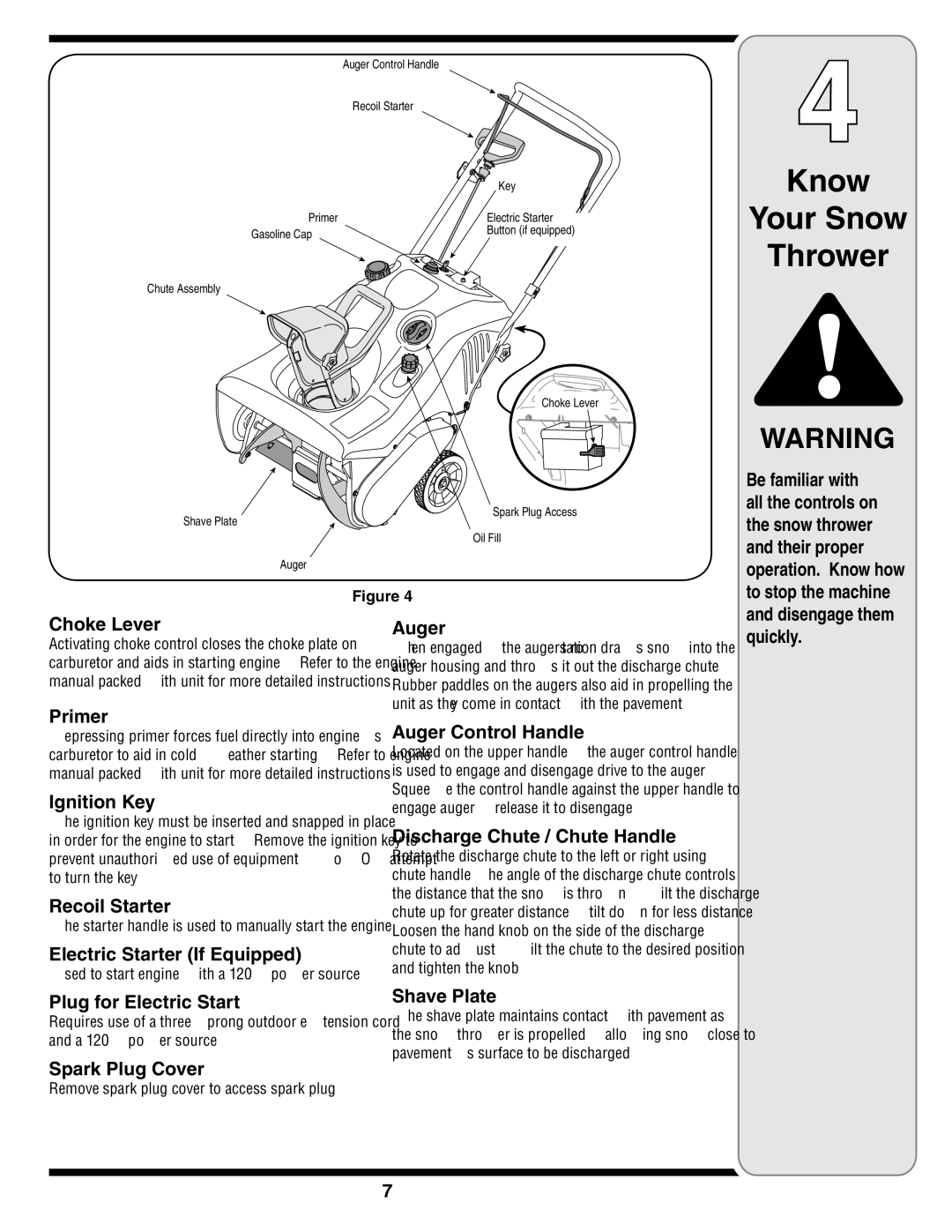 MTD 2B5 & 295, E2B5 & E295, E2B5&E295, 2B5&295 warranty Know Your Snow Thrower 