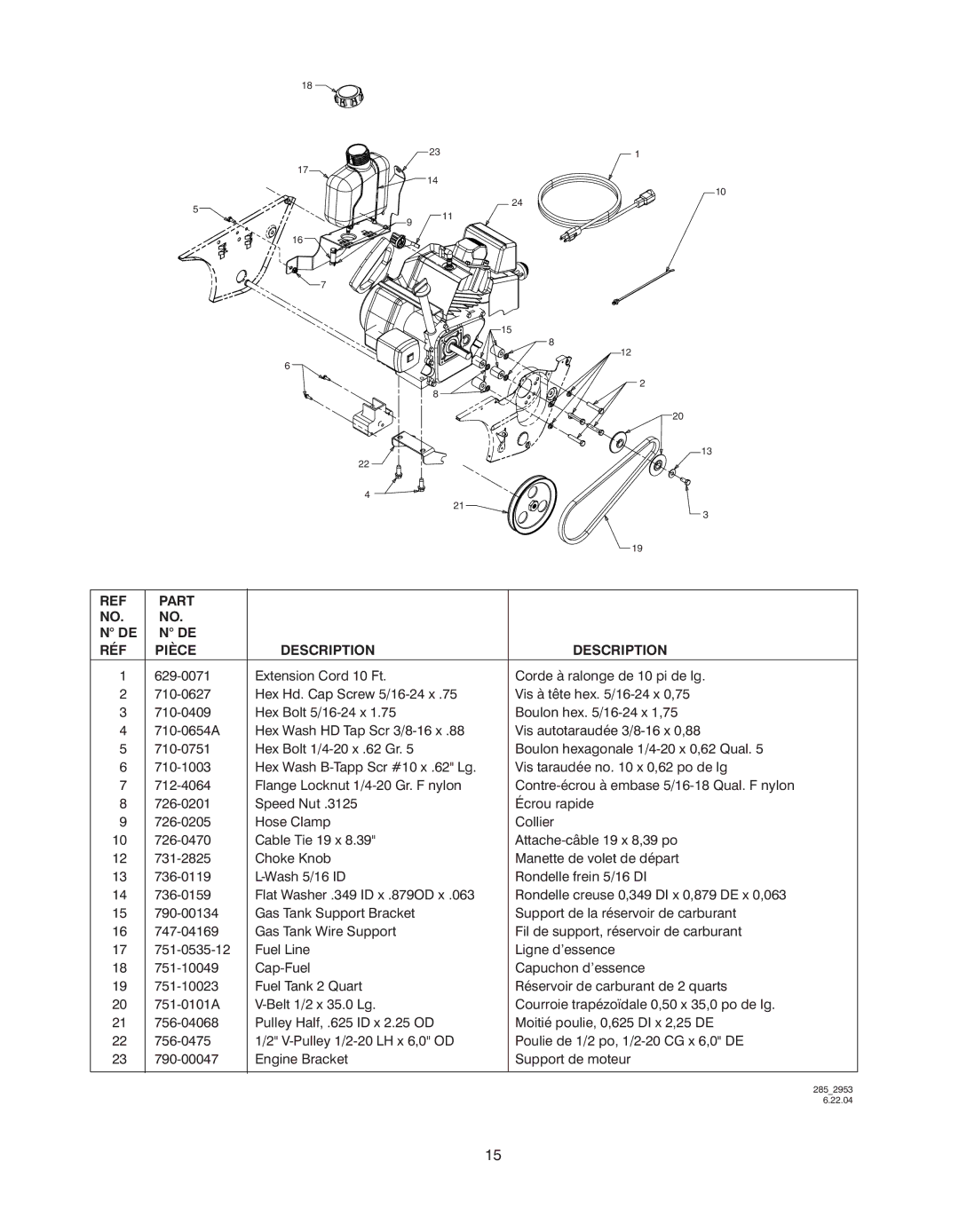 MTD E2B5 manual Contre-écrou à embase 5/16-18 Qual. F nylon 