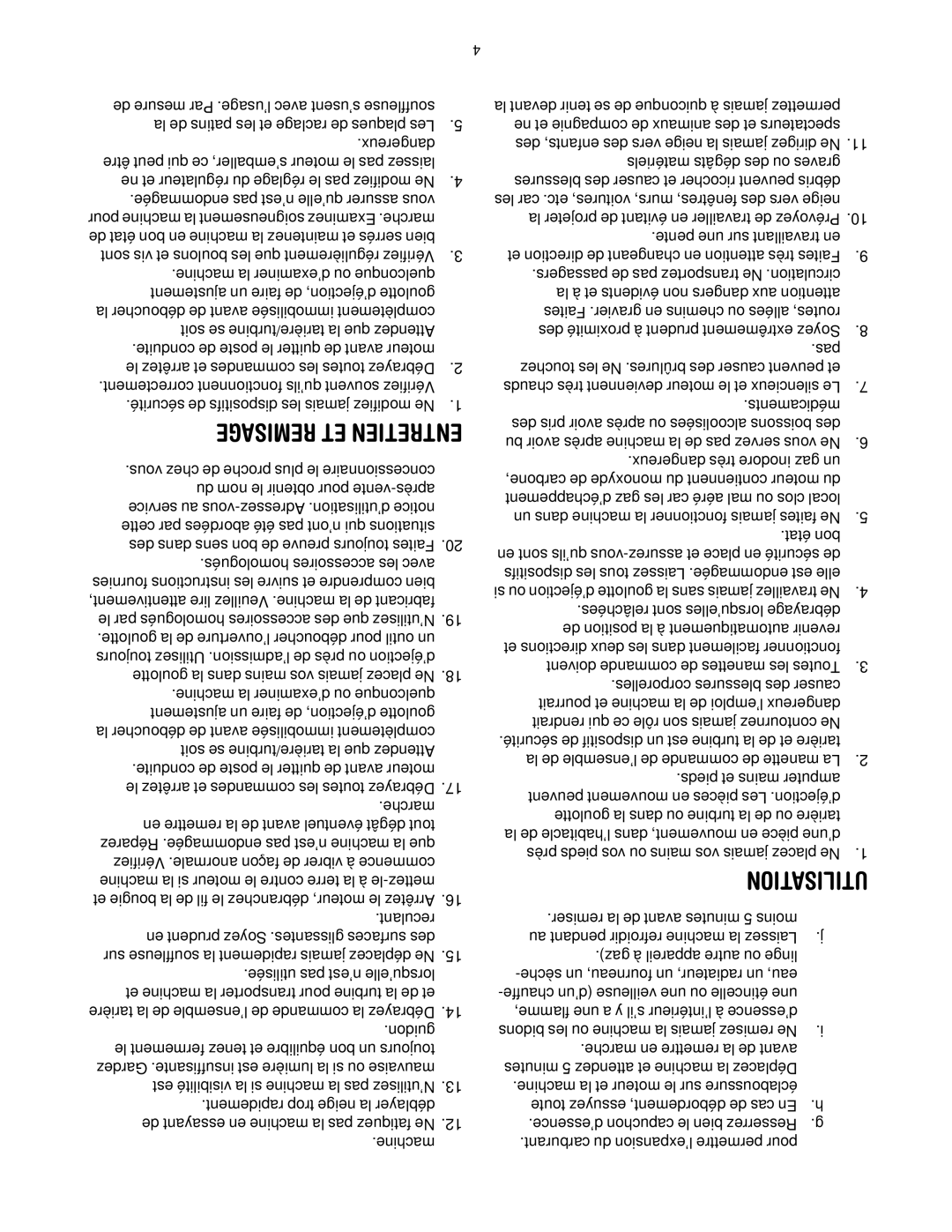 MTD E2B5 manual Remisage ET Entretien 