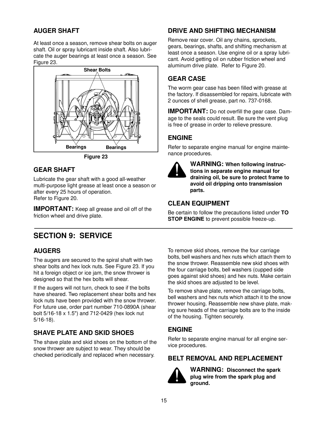 MTD E600E manual Service 