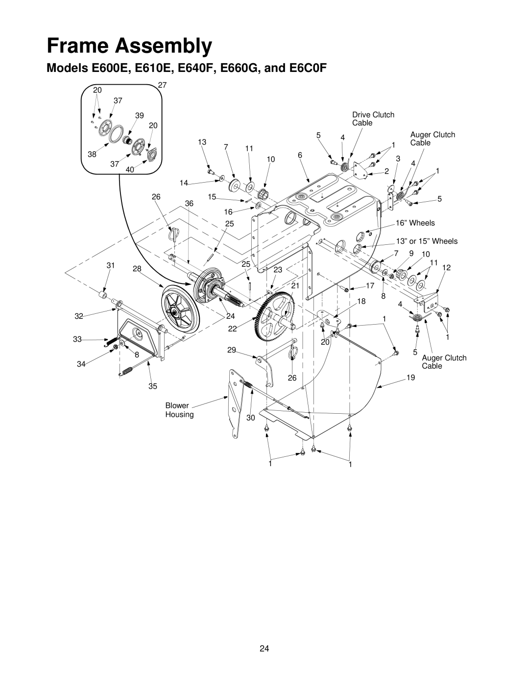 MTD E600E manual Frame Assembly 